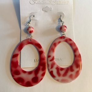 RED/WHITE BOHO DANGLES